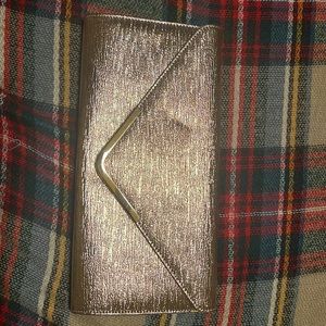 Large champagne clutch with removable chain